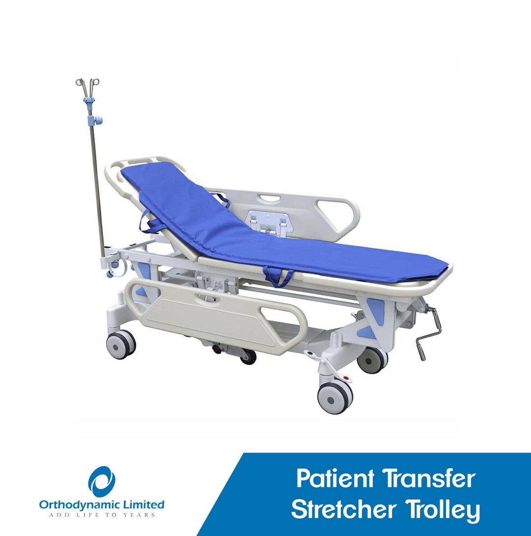Patient transfer stretcher trolley