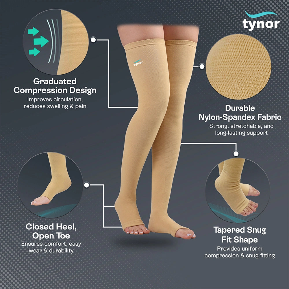 Compression Stocking Mid Thigh Classic (Pair)