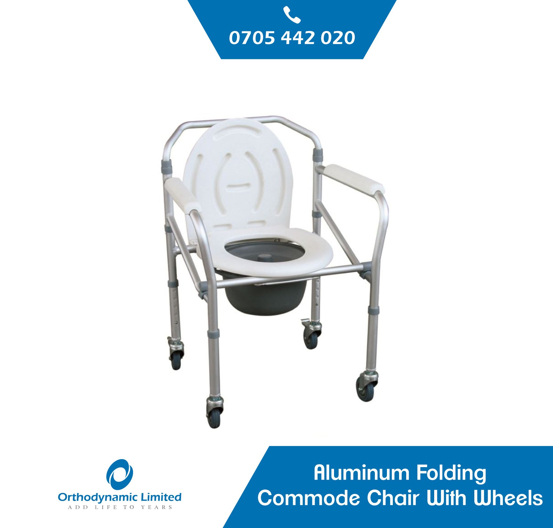 Portable Commode chair with wheels