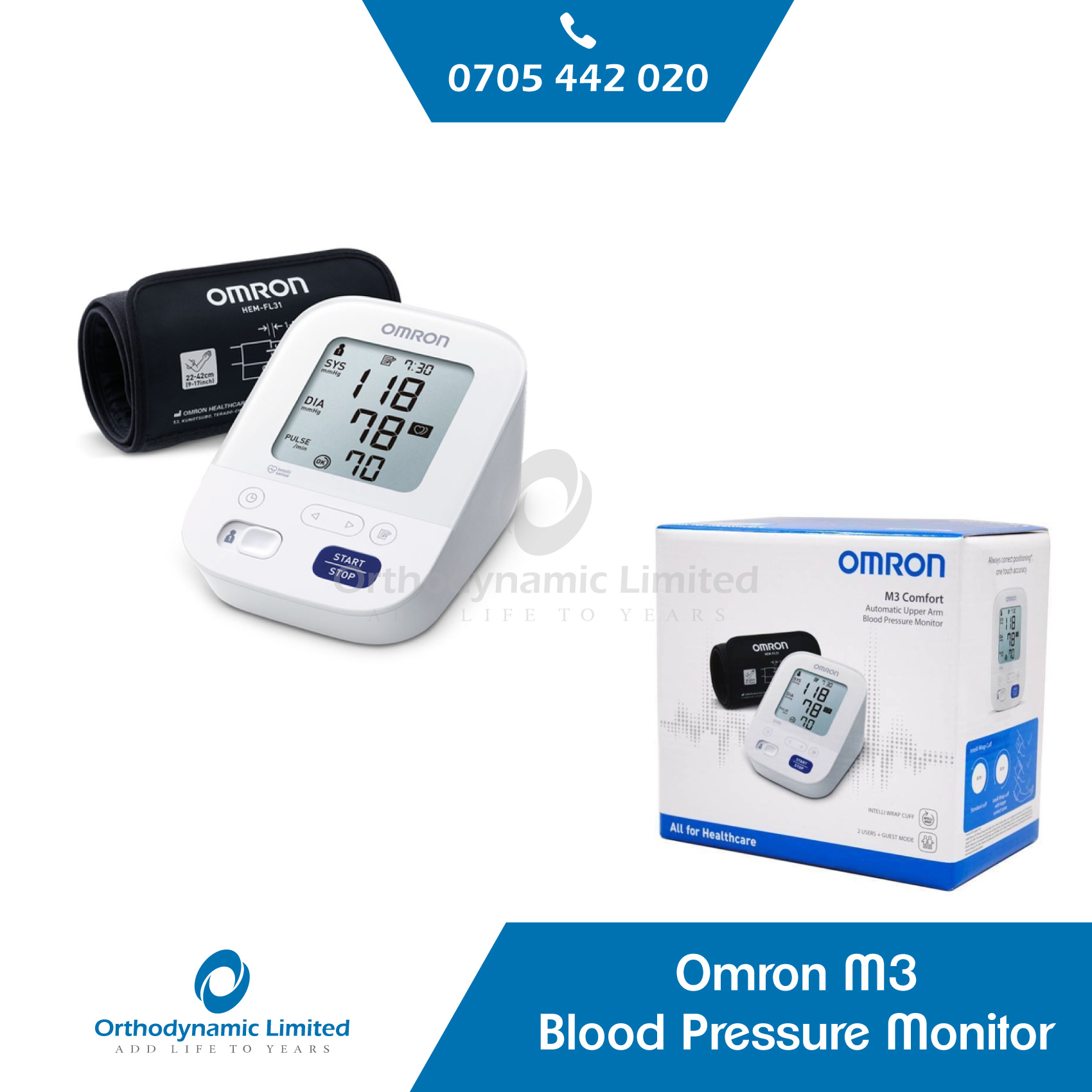 Omron M3 Blood Pressure Monitor - Orthodynamic Ltd - Call