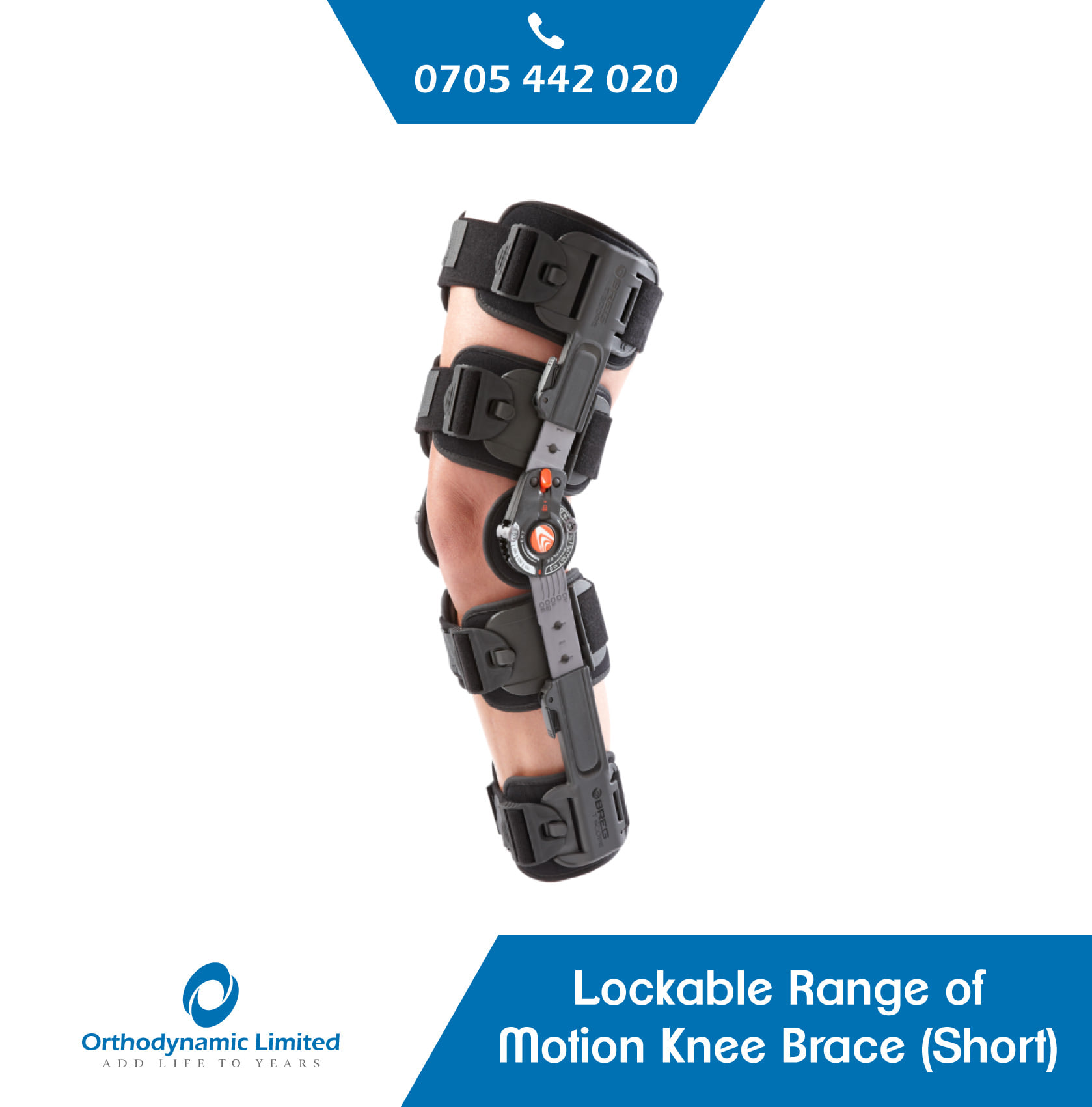 Lockable R.O.M hinged knee brace long - Call 0705442020