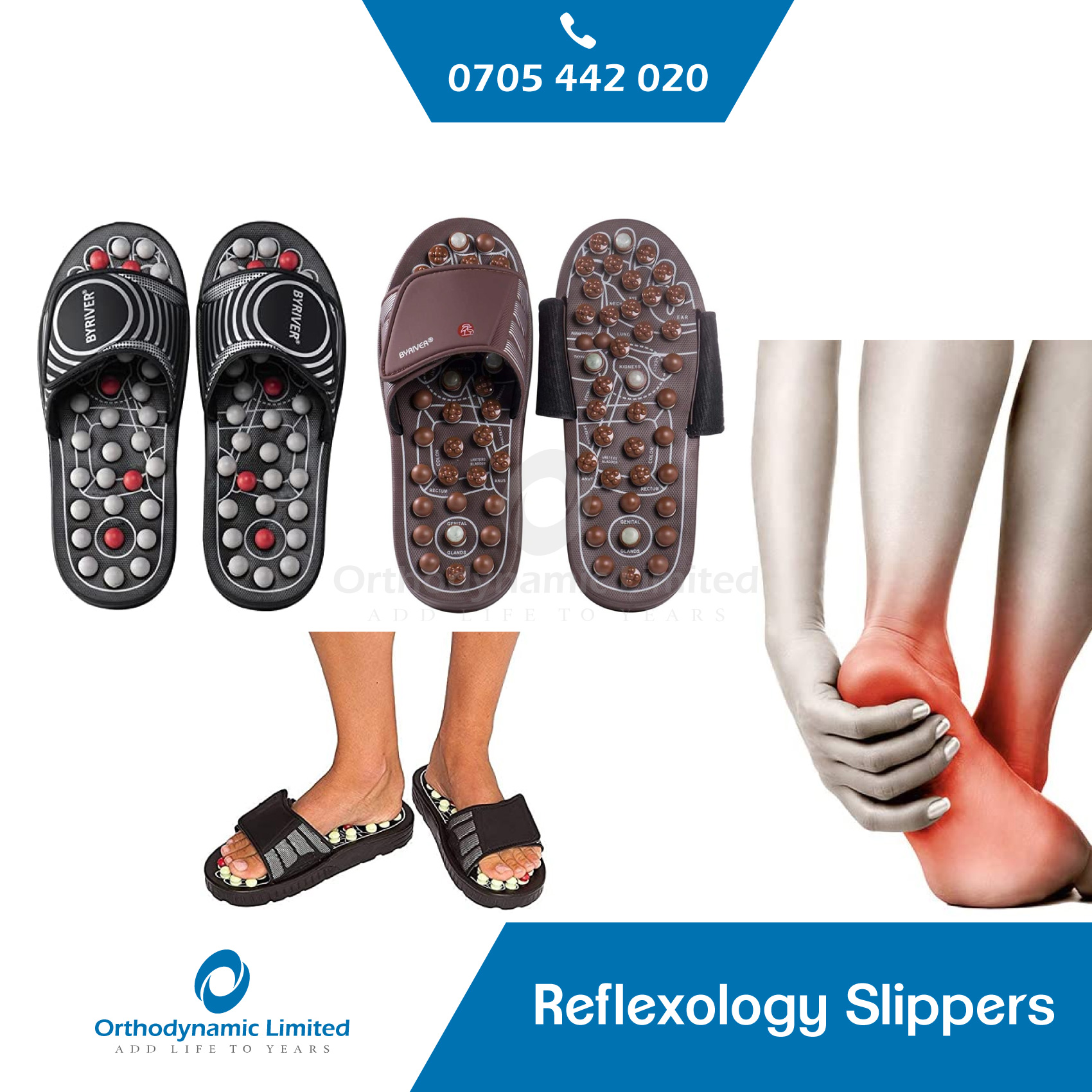 Reflexology Massage Slippers Shoes - Orthodynamic - 0705442020
