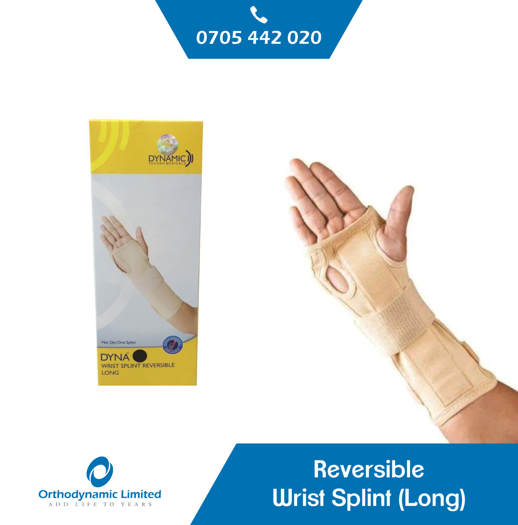Reversible wrist splint - Orthodynamic Ltd - Call 0705442020