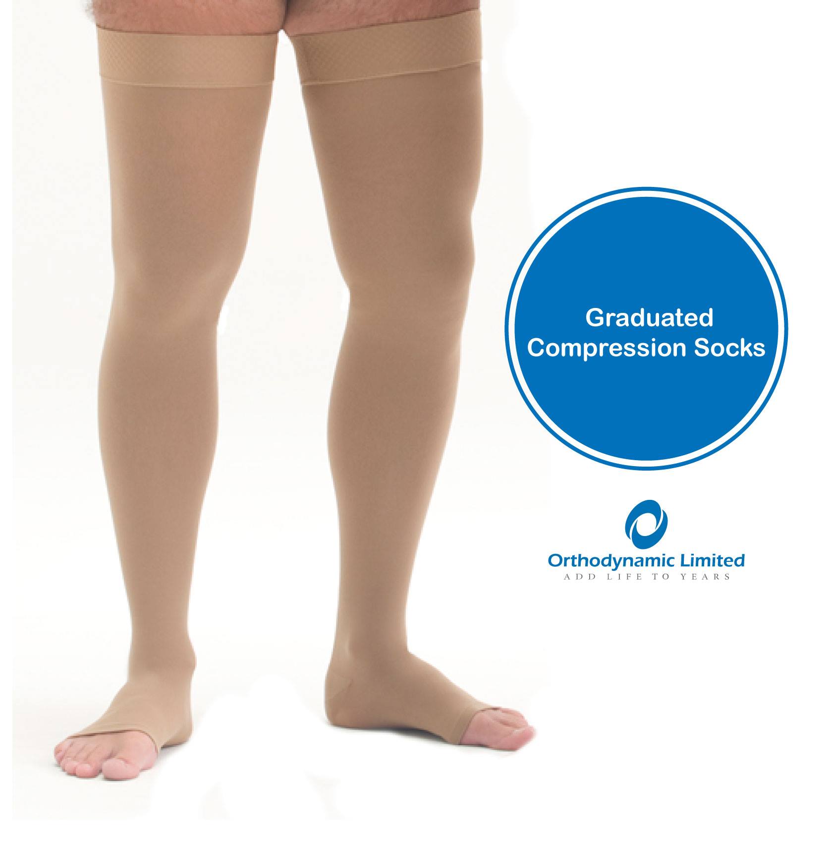 Ducomi Elastic Compression Stockings with Zip, 2 Pairs of Graduated Socks,  Anti-Thrombosis, Varicose Veins, Phlebitis, Hydroretion, Swollen Legs,  Antithrombus (Beige, S/M) : : Health & Personal Care