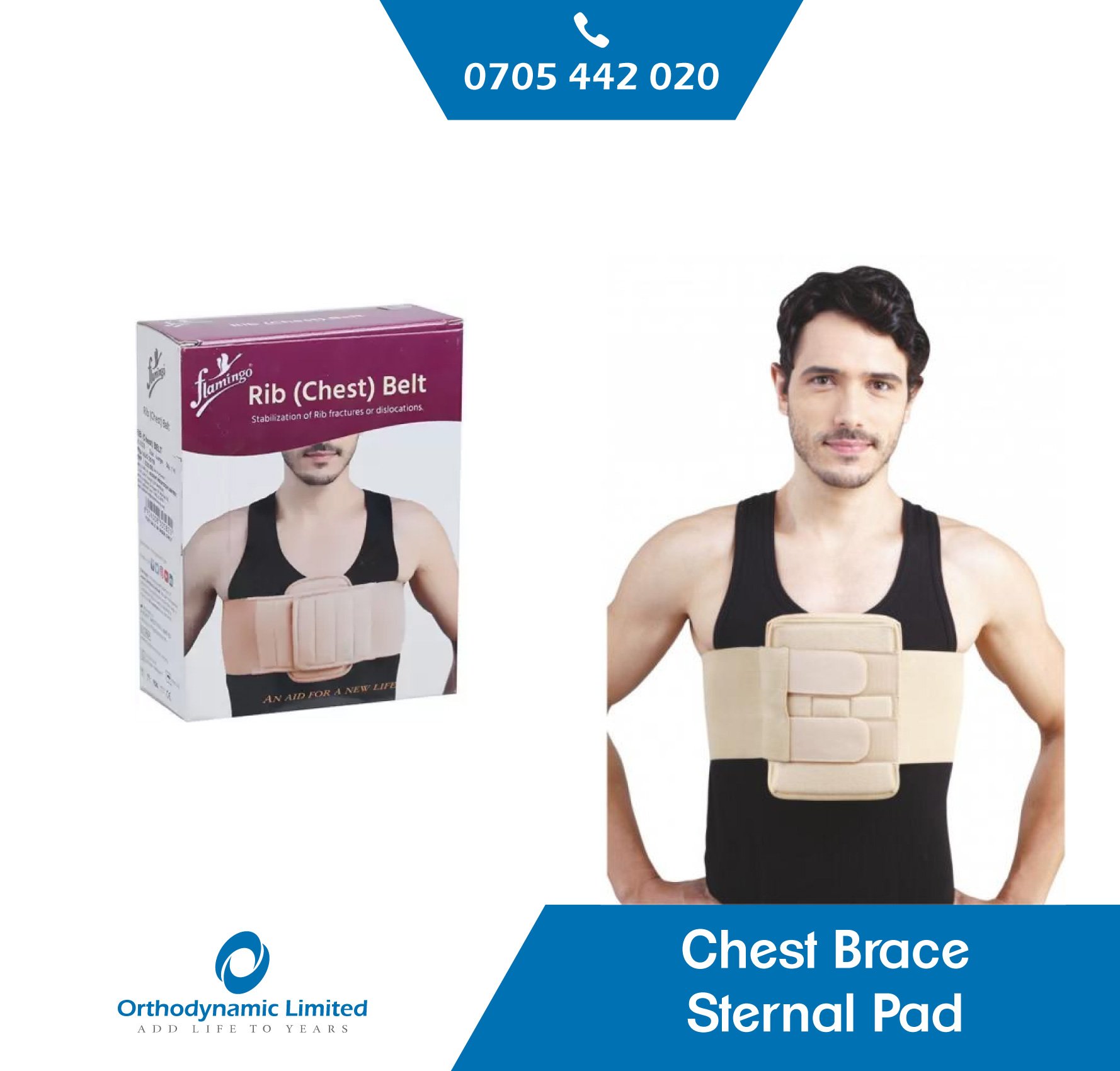 Chest Brace Sternal Pad - Available At Orthodynamic Limited Nairobi Kenya