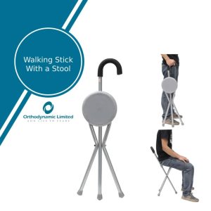 Folding Seat Cane With Stool