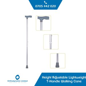 Height Adjustable Lightweight T-Handle Walking Cane