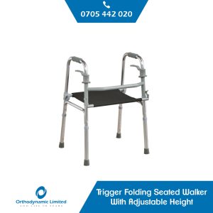 Trigger Folding Seated Walker With Adjustable Height